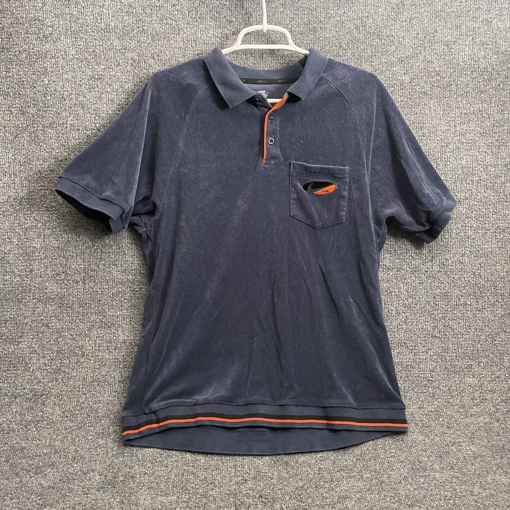 Nike SB Skateboarding Polo Shirt Mens Sz M Navy Blue Orange DD0372-410